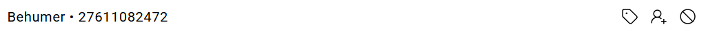 Chat top bar with tagging, agent, and blocking controls